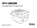 Muratec MFX-1200 Operating instructions