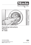 Miele W 1930  WASHING MACHINE - OPERATING Operating instructions