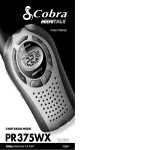 Cobra PR375WX Owner`s manual