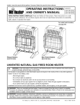 Mr. Heater Plaque HSVFR10LP Operating instructions