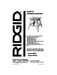 RIDGID SS1650 1 Owner`s manual