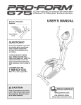 ProForm PFEL29240 User`s manual