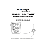 Aastra BE-100HT Owner`s manual