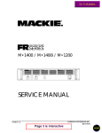 Mackie FR Series M.800 Service manual