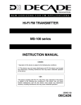 Decade MS-100 series Instruction manual