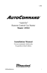 Directed Electronics AutoCommand 25522 Installation manual