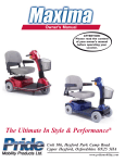 Pride Mobility The Ultimate In Style & Performance Owner`s manual