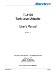 Maretron TLA100 User`s manual