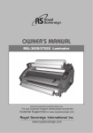 Royal Sovereign RSL- 2702S Owner`s manual