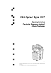 Savin Fax Option Type 1027 Operating instructions