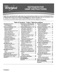 Whirlpool WRX988SIBM User guide