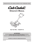 Cub Cadet RT 35 Rear-Tine Garden Tiller Operator`s manual