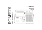 Roberts CR9922 Specifications