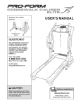 Pro-Form Crosswalk Caliber Elite PFTL71505.0 User`s manual