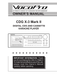 VocoPro CDG-X3P Owner`s manual