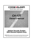 Code Alarm CA-125 Owner`s manual