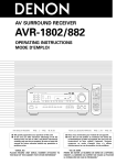 Denon AVR-882 Operating instructions