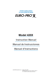 Euro-Pro 420 Instruction manual