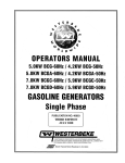 Westerbeke 5.0 KW BCG 50Hz Operating instructions