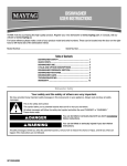 DISHWASHER USER INSTRUCTIONS