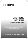 Uniden UH7740NB Owner`s manual