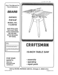 Craftsman 113.298760 Owner`s manual