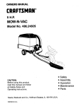 Craftsman 486.24505 Operating instructions