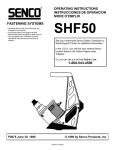 Senco SHF50 Operating instructions