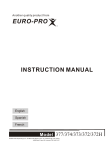 Euro-Pro 374 Instruction manual