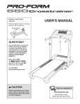 ProForm 660 Weight Bench User`s manual