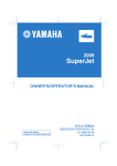 Yamaha 2008 SuperJet Operator`s manual