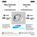 Samsung VP-W80 Specifications