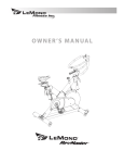 Pro Fitness EXERCISE CYCLE Owner`s manual