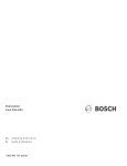 Bosch SHV58ExxUC Operating instructions