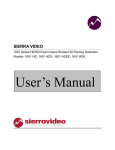 Sierra Video 1601 User`s manual