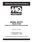 MULTIQUIP QP4TE Specifications