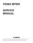 Canon MP800 - PIXMA Color Inkjet Service manual