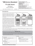 Vertex Standard VX-454 Service manual