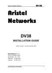 Aristel DV-22 Installation manual