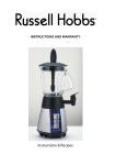 Russell Hobbs Glow Smoothie Maker Instruction manual