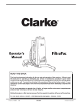 Clarke FiltraPac Operator`s manual