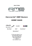 RME Audio Hammerfall DSP System MADI User`s guide