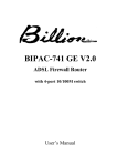 Billion BIPAC-741 GE V2.0 User`s manual