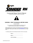 Wright Manufacturing Stander RH 28551 Owner`s manual
