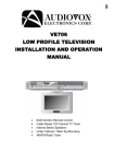 Audiovox VE706 Operating instructions