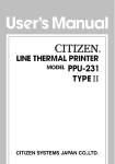 Citizen PPU-231II Instruction manual