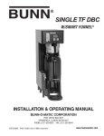 Bunn SINGLE TF DBC Instruction manual