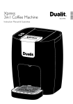 Dualit 3 in 1 Coffee machine Instruction manual