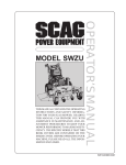 Scag Power Equipment SWZU Operator`s manual