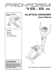 ProForm 15.5 S Elliptical User`s manual